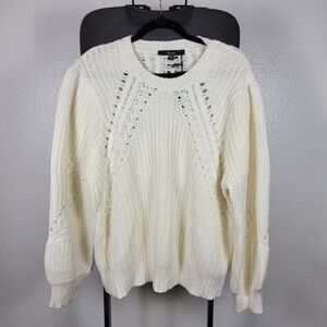 La Joie Cream Cable Knit Crewneck Sweater Women's Size 3X
